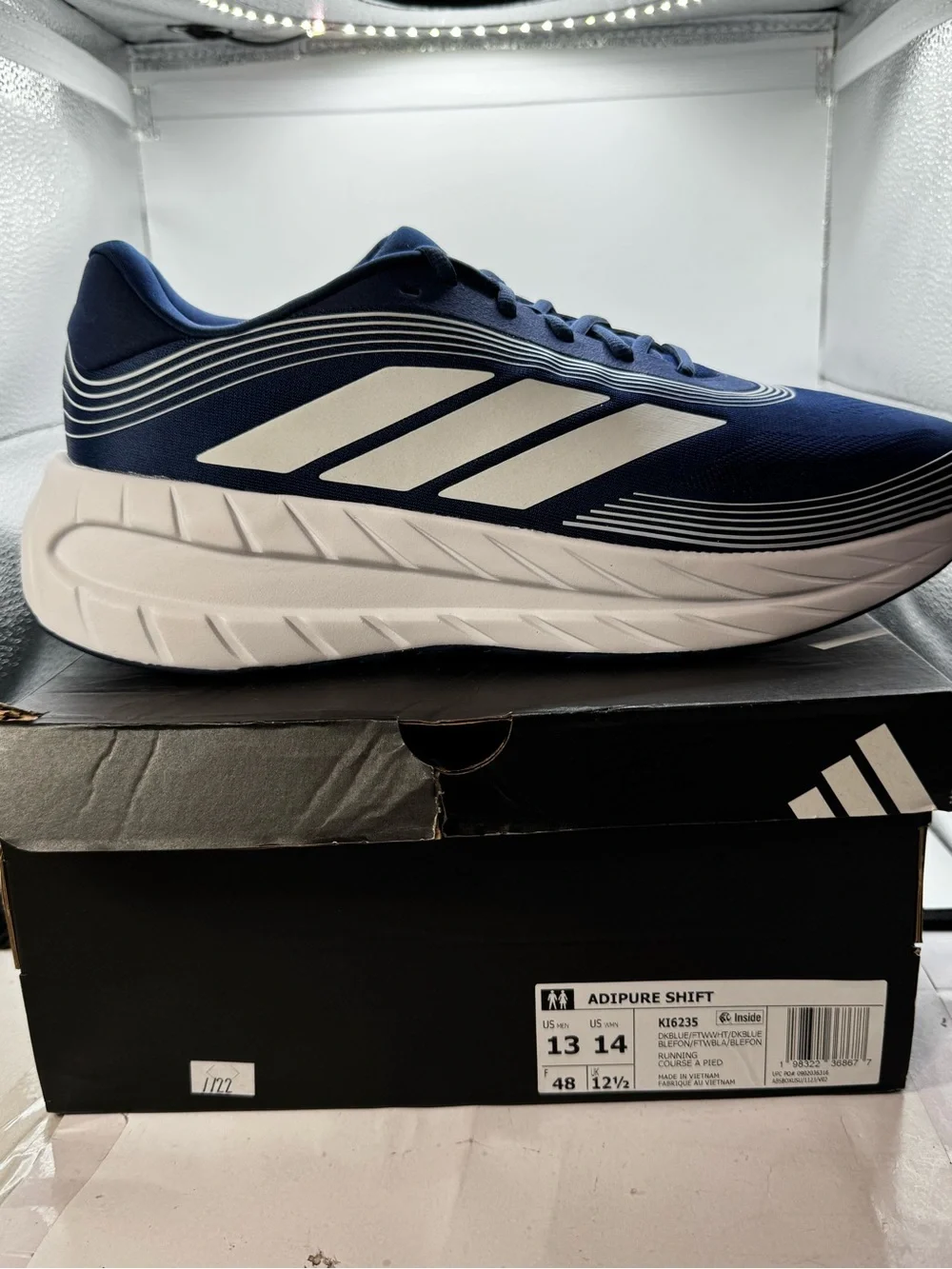 NIB Adidas Adipure Shift Running Shoes Dark Blue White - Men’s Size 13 / Women’s